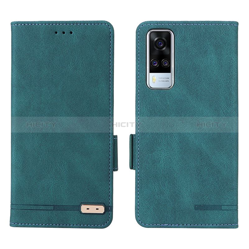 Coque Portefeuille Livre Cuir Etui Clapet L07Z pour Vivo Y31 (2021) Vert Plus