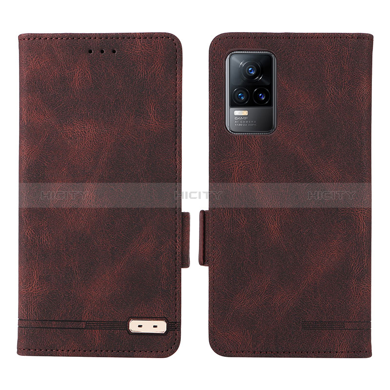 Coque Portefeuille Livre Cuir Etui Clapet L07Z pour Vivo Y73 (2021) Marron Plus