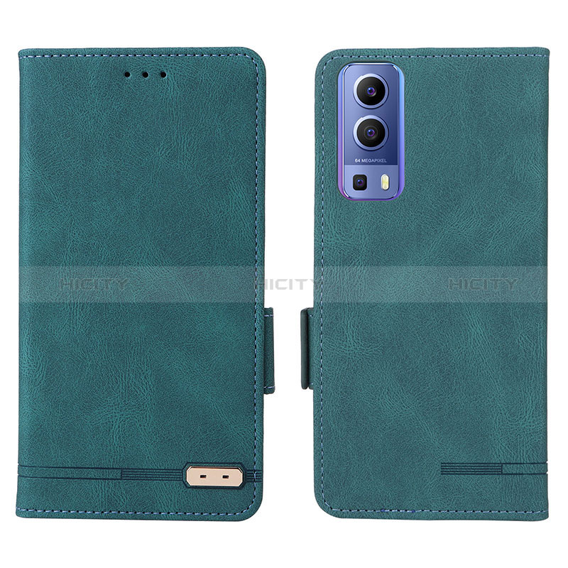 Coque Portefeuille Livre Cuir Etui Clapet L07Z pour Vivo Y75s 5G Vert Plus