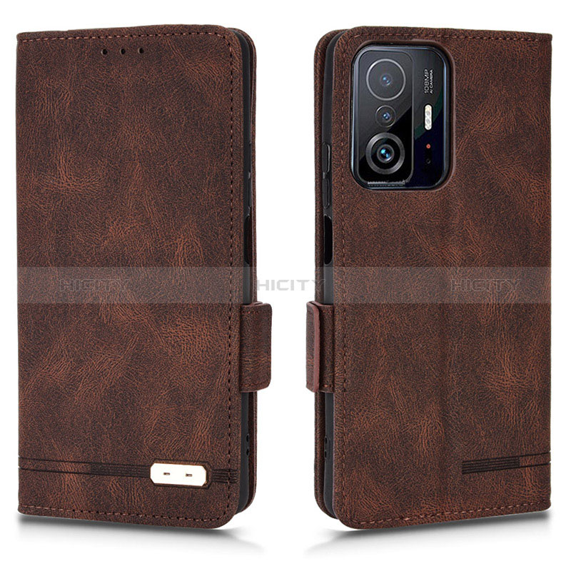 Coque Portefeuille Livre Cuir Etui Clapet L07Z pour Xiaomi Mi 11T Pro 5G Marron Plus