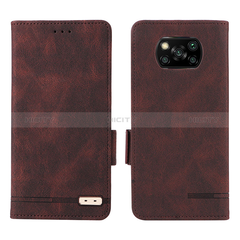 Coque Portefeuille Livre Cuir Etui Clapet L07Z pour Xiaomi Poco X3 NFC Marron Plus