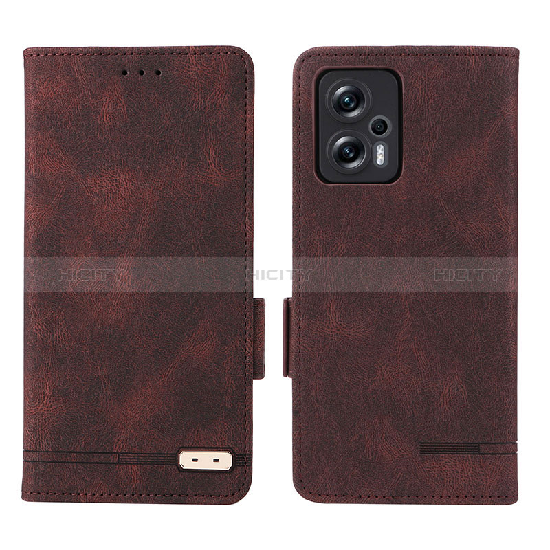 Coque Portefeuille Livre Cuir Etui Clapet L07Z pour Xiaomi Poco X4 GT 5G Marron Plus