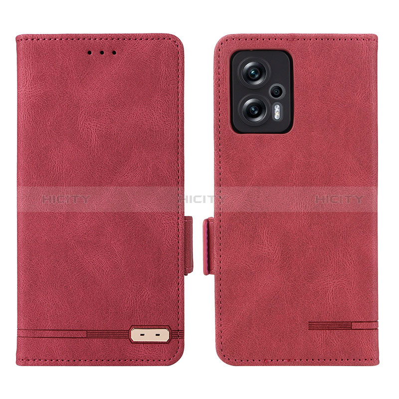 Coque Portefeuille Livre Cuir Etui Clapet L07Z pour Xiaomi Poco X4 GT 5G Rouge Plus