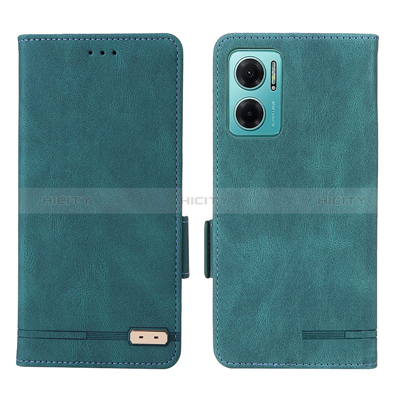 Coque Portefeuille Livre Cuir Etui Clapet L07Z pour Xiaomi Redmi 11 Prime 5G Vert Plus