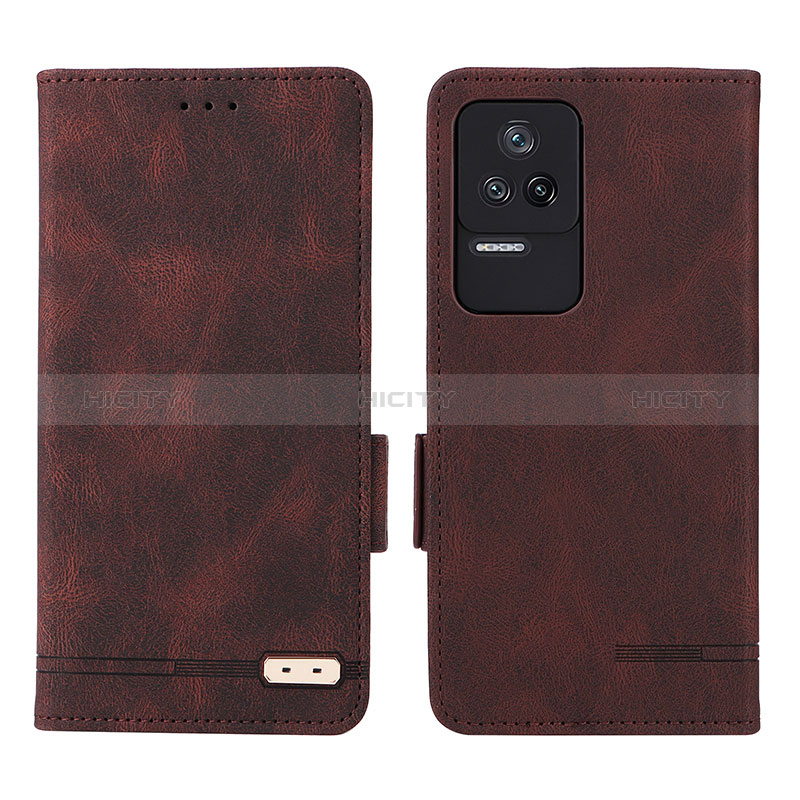 Coque Portefeuille Livre Cuir Etui Clapet L07Z pour Xiaomi Redmi K40S 5G Marron Plus