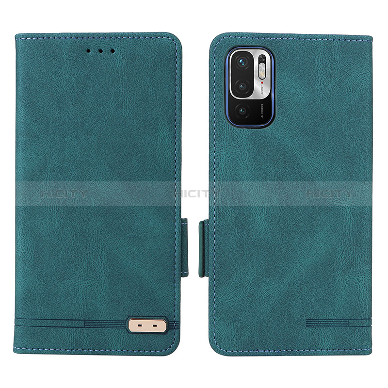 Coque Portefeuille Livre Cuir Etui Clapet L07Z pour Xiaomi Redmi Note 10T 5G Vert Plus