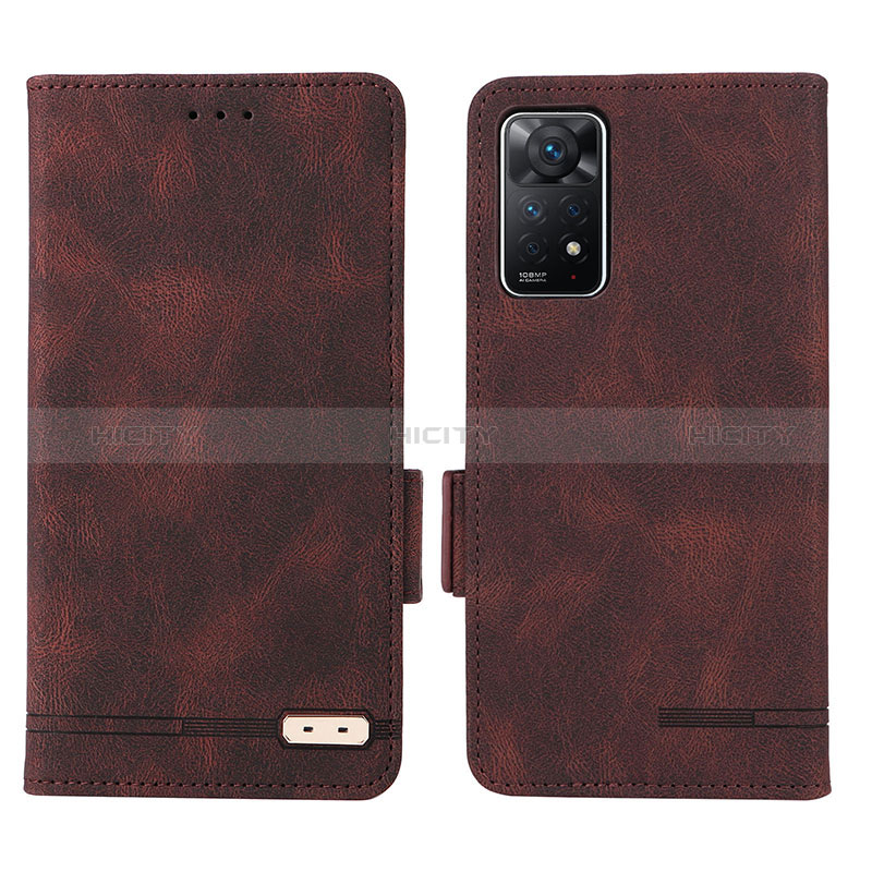 Coque Portefeuille Livre Cuir Etui Clapet L07Z pour Xiaomi Redmi Note 11 Pro 4G Marron Plus