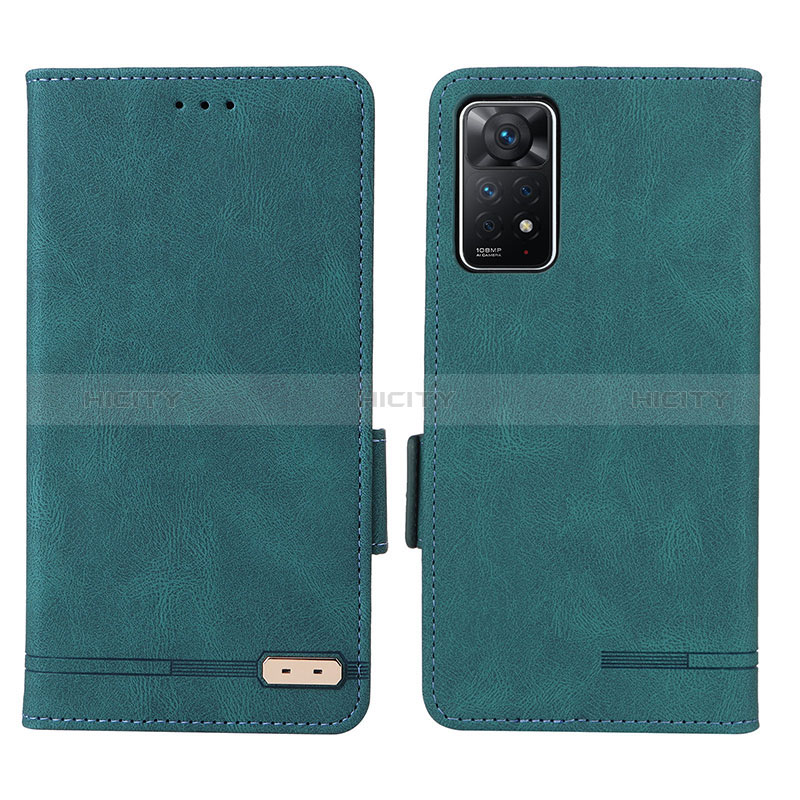 Coque Portefeuille Livre Cuir Etui Clapet L07Z pour Xiaomi Redmi Note 11 Pro 4G Vert Plus