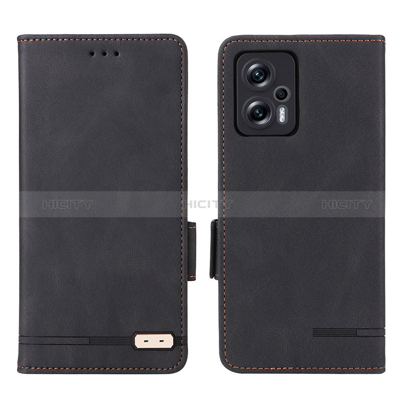 Coque Portefeuille Livre Cuir Etui Clapet L07Z pour Xiaomi Redmi Note 11T Pro 5G Noir Plus