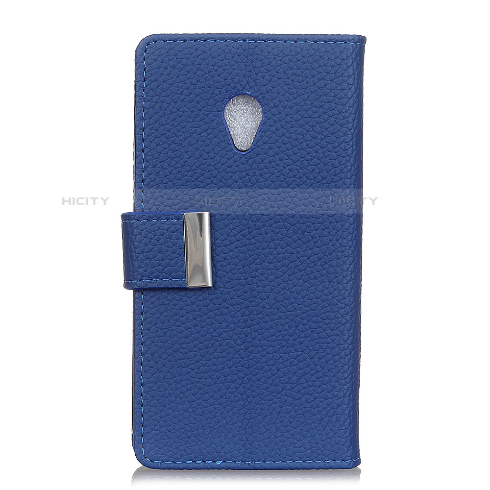 Coque Portefeuille Livre Cuir Etui Clapet L08 pour Alcatel 1X (2019) Bleu Plus