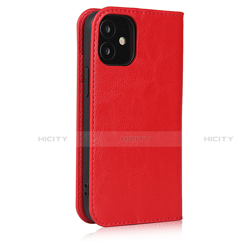 Coque Portefeuille Livre Cuir Etui Clapet L08 pour Apple iPhone 12 Mini Rouge Plus