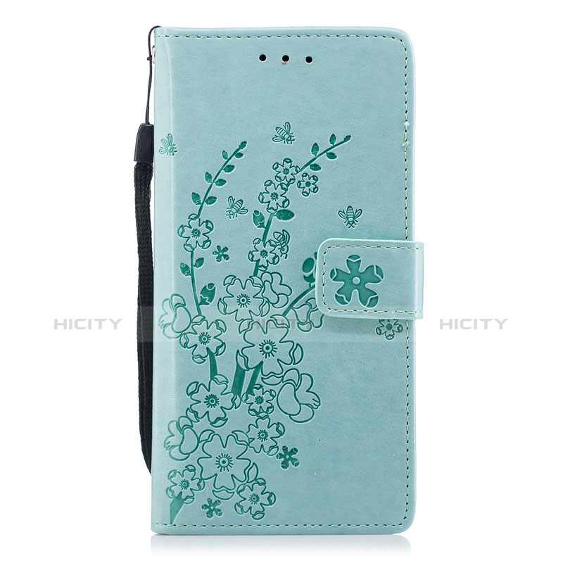 Coque Portefeuille Livre Cuir Etui Clapet L08 pour Huawei P20 Cyan Plus