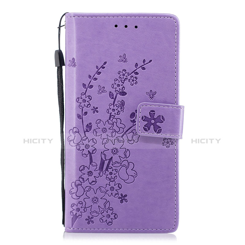 Coque Portefeuille Livre Cuir Etui Clapet L08 pour Huawei P20 Violet Plus