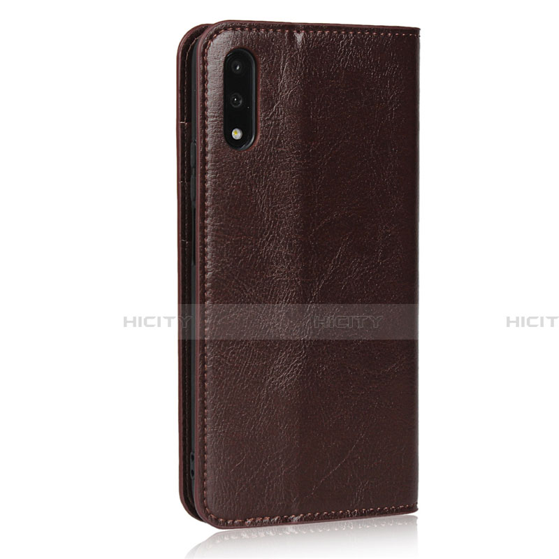 Coque Portefeuille Livre Cuir Etui Clapet L08 pour Huawei Y9 Prime (2019) Marron Plus