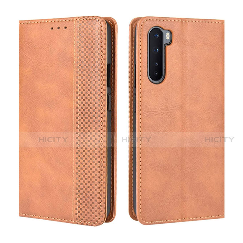 Coque Portefeuille Livre Cuir Etui Clapet L08 pour OnePlus Nord Orange Plus