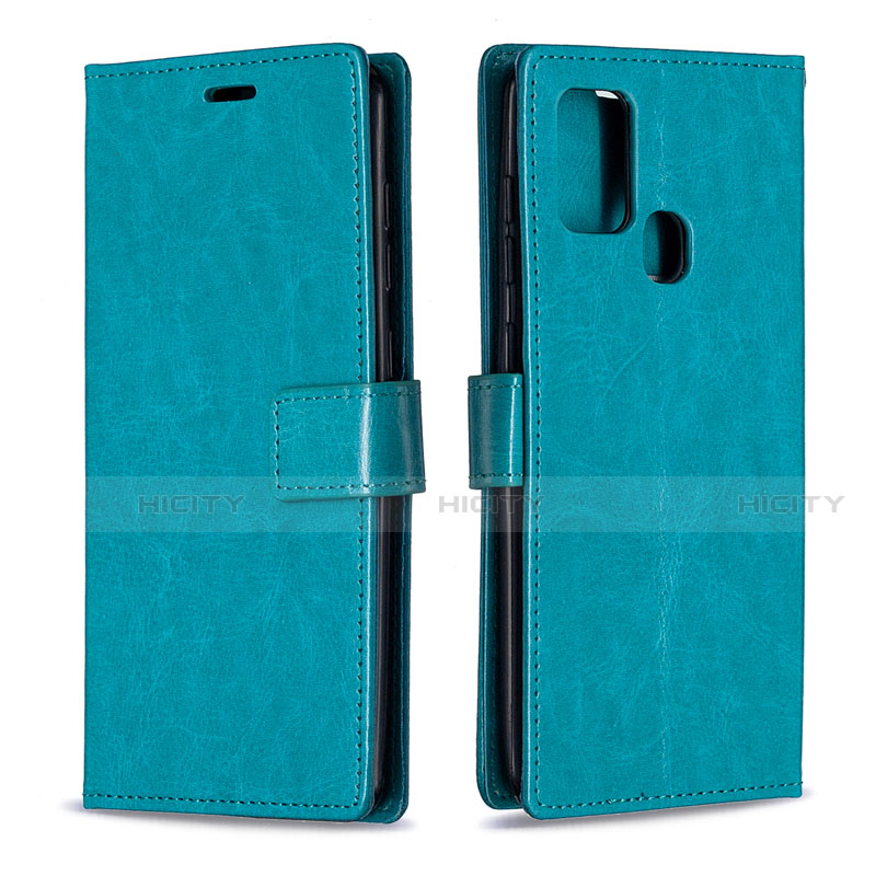 Coque Portefeuille Livre Cuir Etui Clapet L08 pour Samsung Galaxy A21s Bleu Ciel Plus