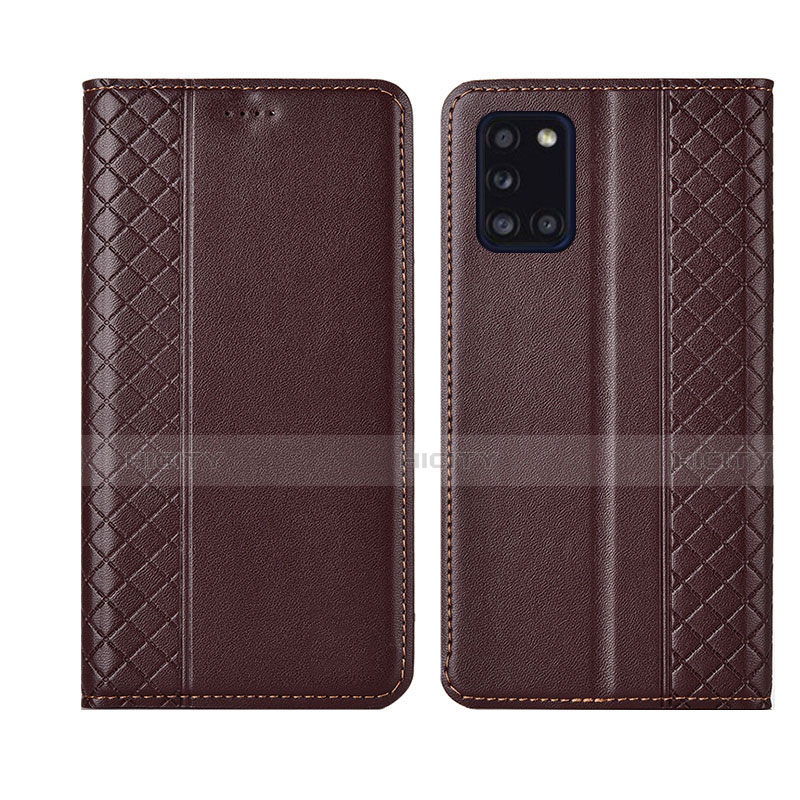 Coque Portefeuille Livre Cuir Etui Clapet L08 pour Samsung Galaxy A31 Marron Plus