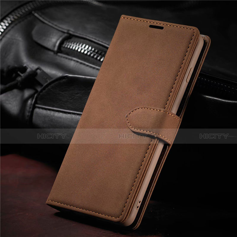 Coque Portefeuille Livre Cuir Etui Clapet L08 pour Samsung Galaxy S21 5G Marron Plus