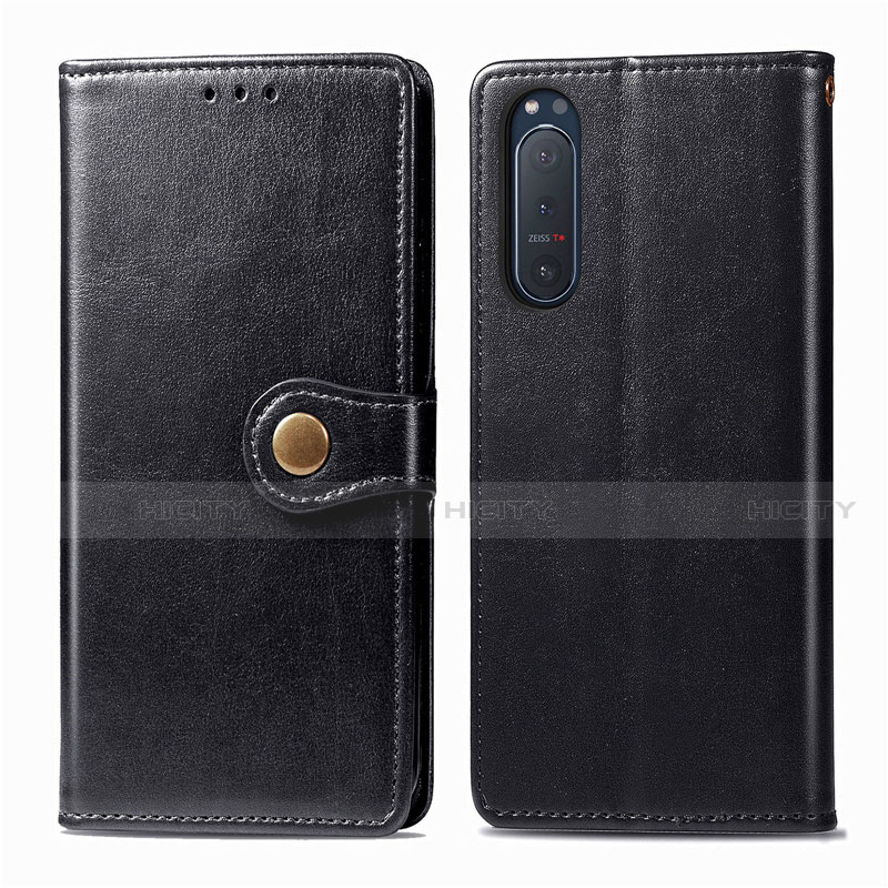 Coque Portefeuille Livre Cuir Etui Clapet L08 pour Sony Xperia 5 II Noir Plus