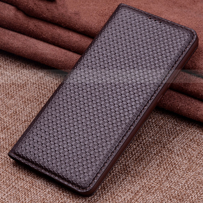 Coque Portefeuille Livre Cuir Etui Clapet L08 pour Xiaomi Mi 10 Marron Plus