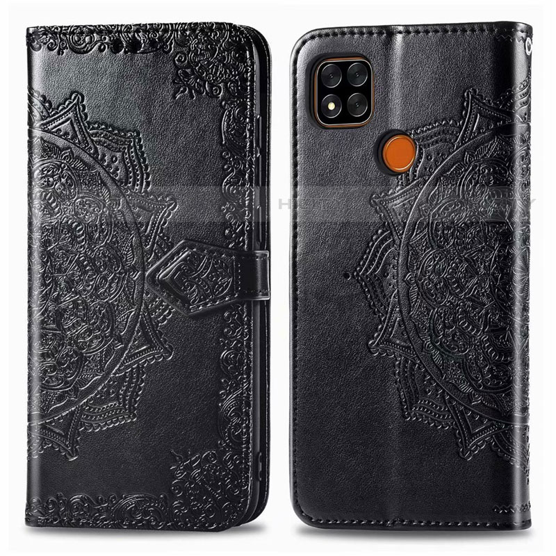 Coque Portefeuille Livre Cuir Etui Clapet L08 pour Xiaomi Redmi 9C Noir Plus