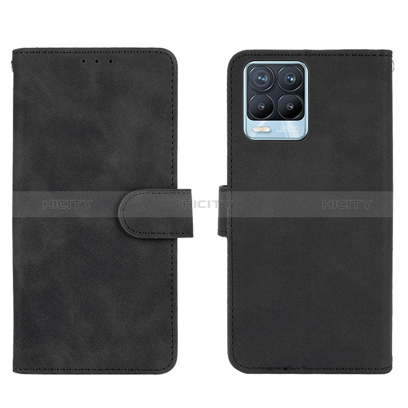 Coque Portefeuille Livre Cuir Etui Clapet L08Z pour Realme 8 4G Noir Plus