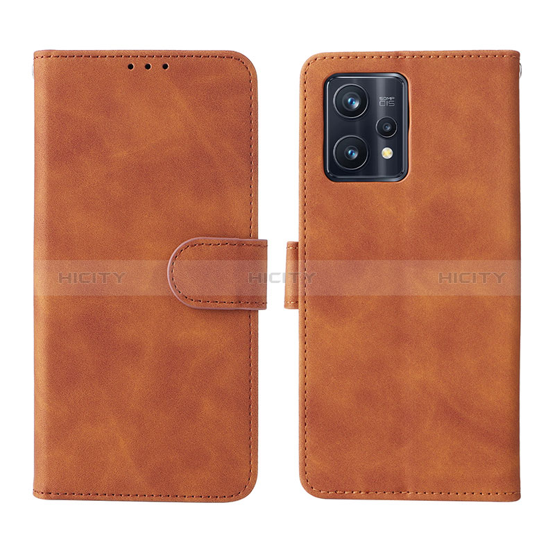 Coque Portefeuille Livre Cuir Etui Clapet L08Z pour Realme 9 4G Marron Plus