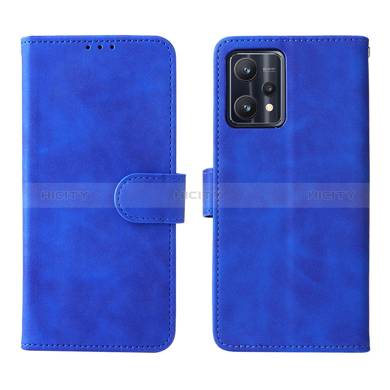 Coque Portefeuille Livre Cuir Etui Clapet L08Z pour Realme 9 5G Bleu Plus