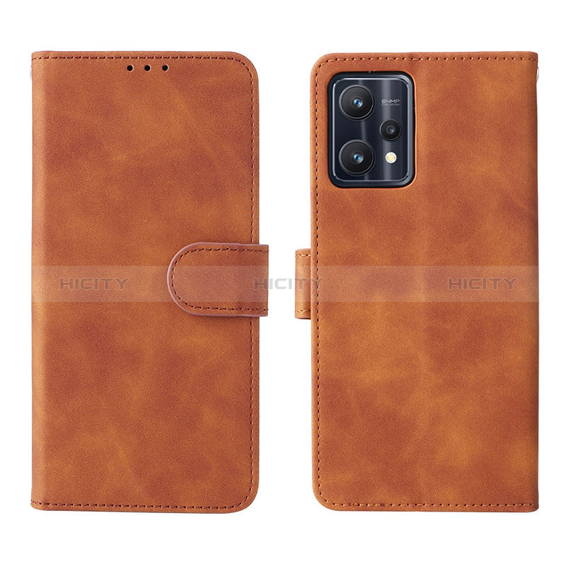 Coque Portefeuille Livre Cuir Etui Clapet L08Z pour Realme 9 Pro 5G Marron Plus