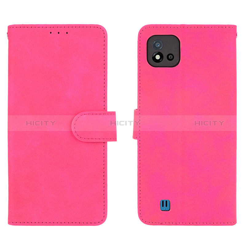 Coque Portefeuille Livre Cuir Etui Clapet L08Z pour Realme C11 (2021) Rose Rouge Plus