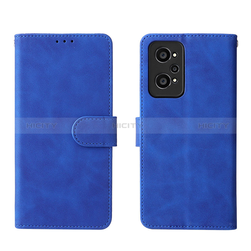 Coque Portefeuille Livre Cuir Etui Clapet L08Z pour Realme GT Neo 3T 5G Bleu Plus