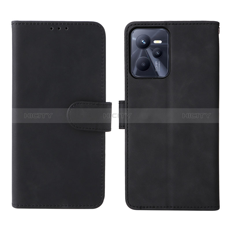 Coque Portefeuille Livre Cuir Etui Clapet L08Z pour Realme Narzo 50A Prime Noir Plus