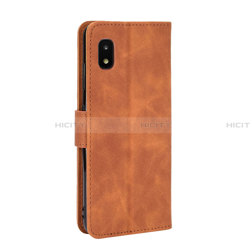 Coque Portefeuille Livre Cuir Etui Clapet L08Z pour Samsung Galaxy A21 SC-42A Marron Plus