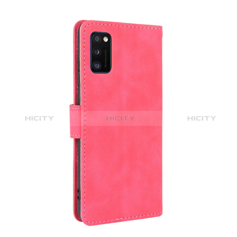 Coque Portefeuille Livre Cuir Etui Clapet L08Z pour Samsung Galaxy A41 Rose Rouge Plus