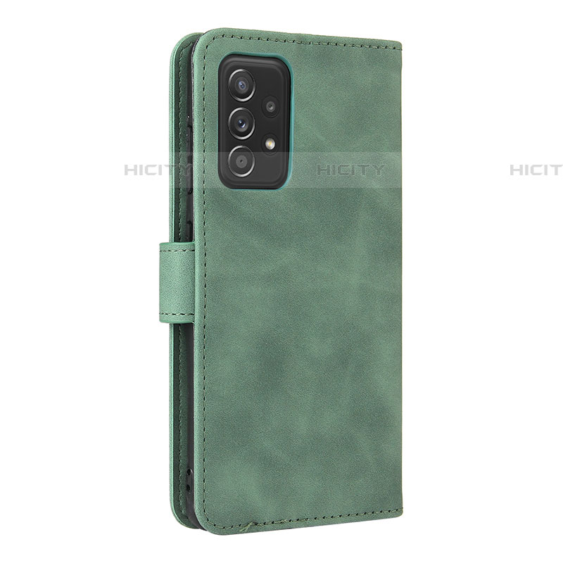 Coque Portefeuille Livre Cuir Etui Clapet L08Z pour Samsung Galaxy A52 5G Vert Plus