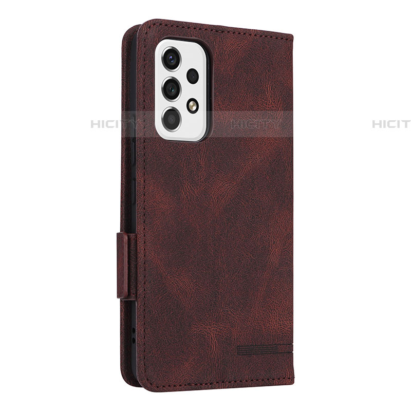 Coque Portefeuille Livre Cuir Etui Clapet L08Z pour Samsung Galaxy A53 5G Marron Plus