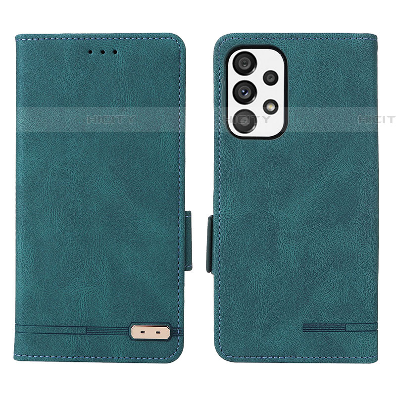 Coque Portefeuille Livre Cuir Etui Clapet L08Z pour Samsung Galaxy A73 5G Vert Plus