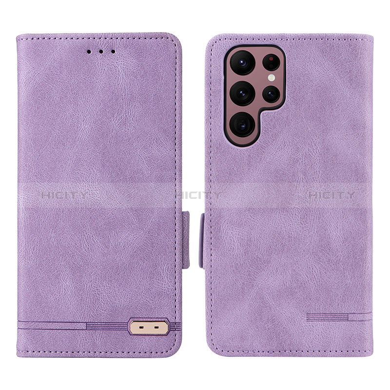 Coque Portefeuille Livre Cuir Etui Clapet L08Z pour Samsung Galaxy S24 Ultra 5G Violet Plus