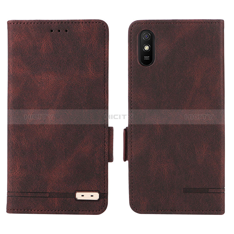 Coque Portefeuille Livre Cuir Etui Clapet L08Z pour Xiaomi Redmi 9A Marron Plus