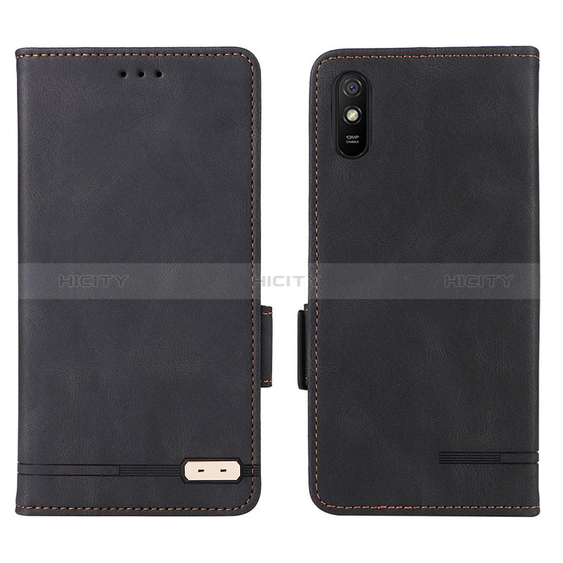 Coque Portefeuille Livre Cuir Etui Clapet L08Z pour Xiaomi Redmi 9AT Noir Plus