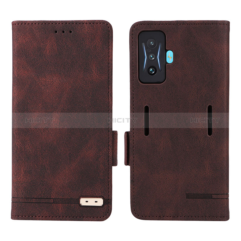 Coque Portefeuille Livre Cuir Etui Clapet L08Z pour Xiaomi Redmi K50 Gaming 5G Marron Plus