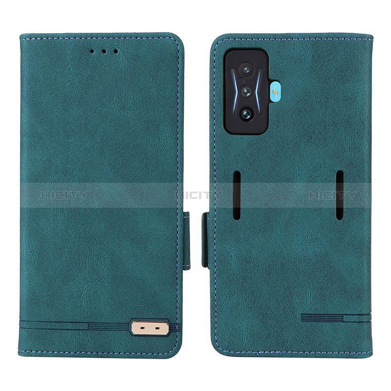 Coque Portefeuille Livre Cuir Etui Clapet L08Z pour Xiaomi Redmi K50 Gaming 5G Vert Plus