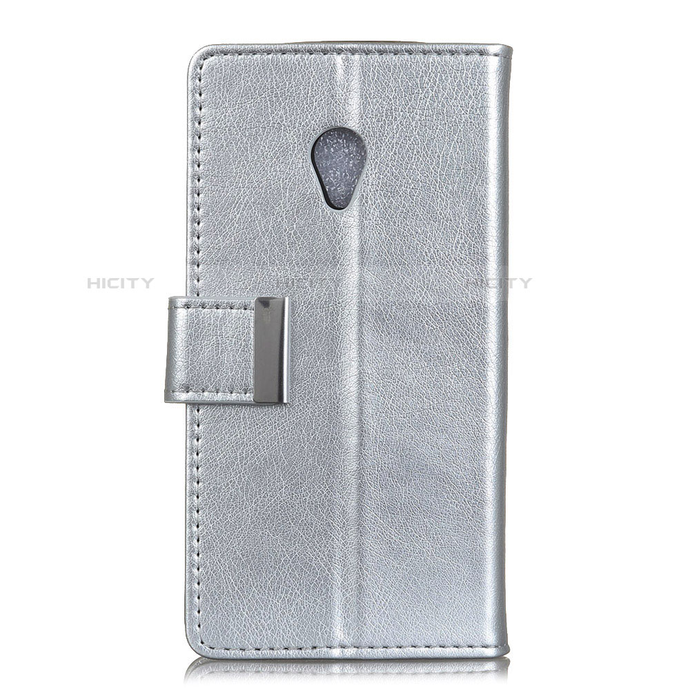 Coque Portefeuille Livre Cuir Etui Clapet L09 pour Alcatel 1X (2019) Argent Plus