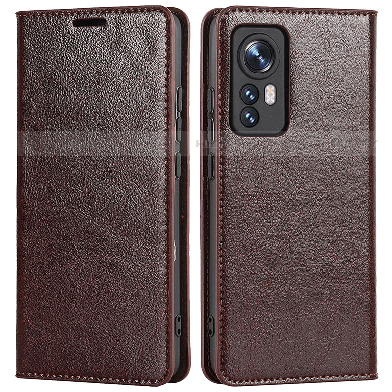 Coque Portefeuille Livre Cuir Etui Clapet L09 pour Xiaomi Mi 12X 5G Marron Plus