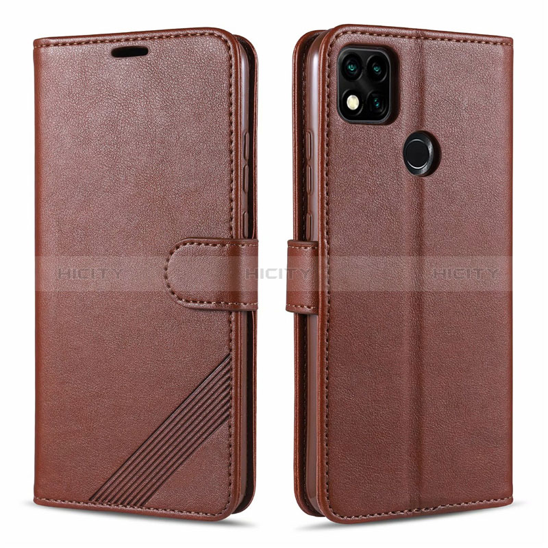 Coque Portefeuille Livre Cuir Etui Clapet L09 pour Xiaomi POCO C3 Marron Plus