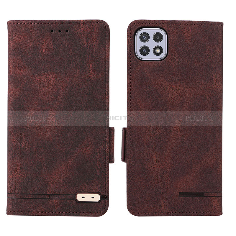 Coque Portefeuille Livre Cuir Etui Clapet L09Z pour Samsung Galaxy A22s 5G Marron Plus