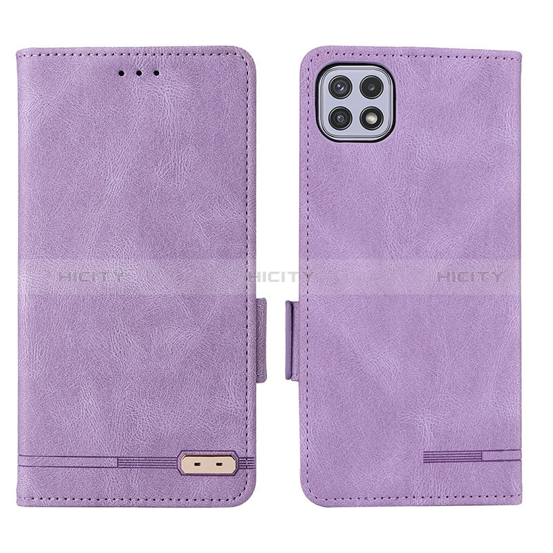 Coque Portefeuille Livre Cuir Etui Clapet L09Z pour Samsung Galaxy A22s 5G Violet Plus