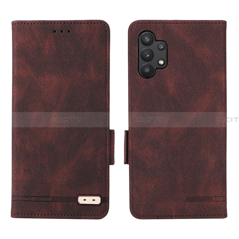 Coque Portefeuille Livre Cuir Etui Clapet L09Z pour Samsung Galaxy A32 5G Marron Plus