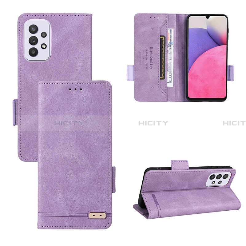 Coque Portefeuille Livre Cuir Etui Clapet L09Z pour Samsung Galaxy A33 5G Violet Plus