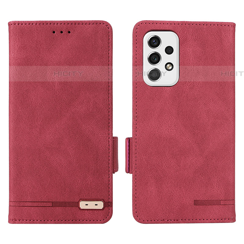 Coque Portefeuille Livre Cuir Etui Clapet L09Z pour Samsung Galaxy A53 5G Rouge Plus